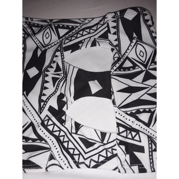 NIP Bikini Sz S Aztec Print Black & White 2 Piece Swimsuit Padded Top - Picture 3 of 6